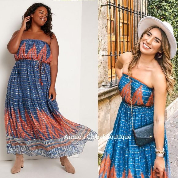 RARE NWT ANTHROPOLOGIE Nora Tasseled Maxi Dress - Picture 12 of 14